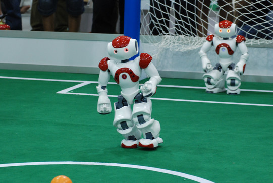 Zwei NAOS auf dem RoboCup 2009