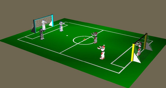 Image from simulation with multiple robots